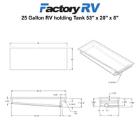 RV 25 Gallon Holding Tank 53" x 20" x 8" | Elkhart Plastics EPI 1138
