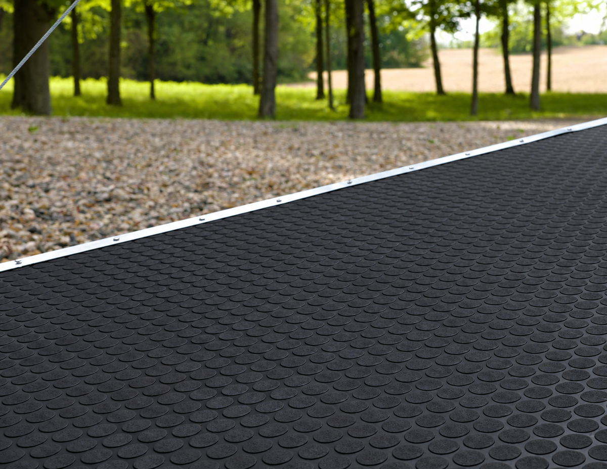 RV Flooring 8' 6" Wide | Coin Pattern | Black