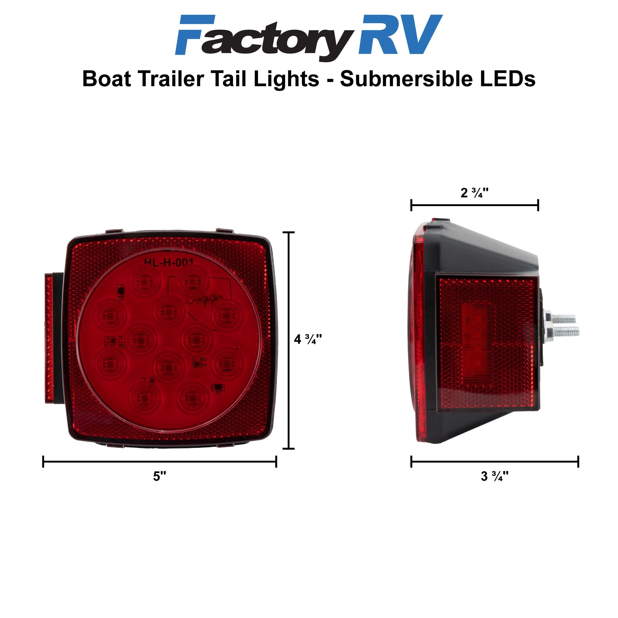Boat Trailer Marker Light Kit | 12V LED Water-Resistant Lights | Exterior Lighting for Safety & Visibility