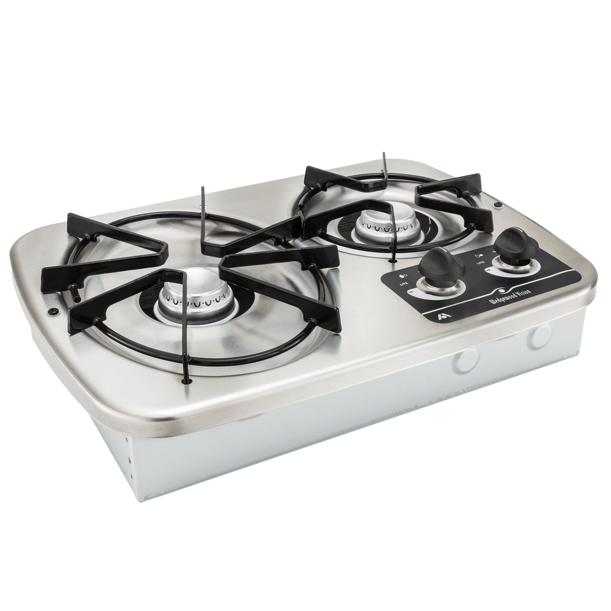 Atwood RV 2-Burner Gas Drop-In Cooktop | Stainless Steel