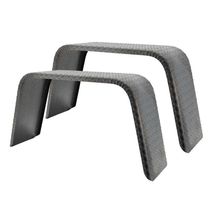 Trailer Fender 10x32x15 | Steel Diamond Plate Flat Top
