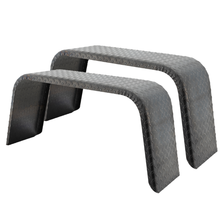 Trailer Fender 10x34x17 | Steel Diamond Plate Flat Top