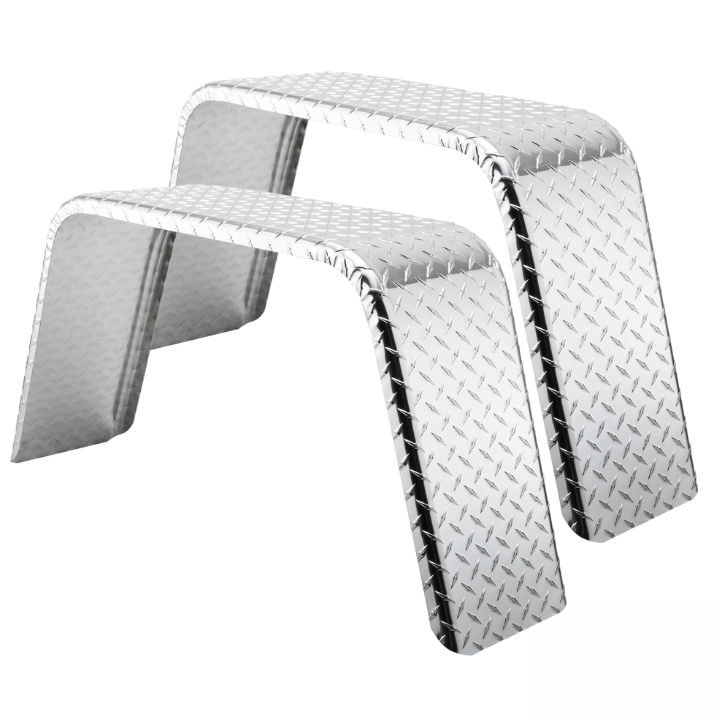 Trailer Fender 9x36x18 | Aluminum Diamond Plate Flat Top