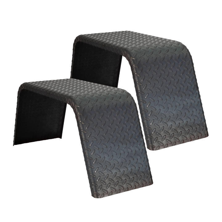Trailer Fender 10x32x13 | Steel Diamond Plate Flat Top