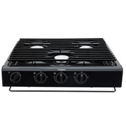 Dometic RV 3-Burner Gas Cooktop Piezo Ignition Black