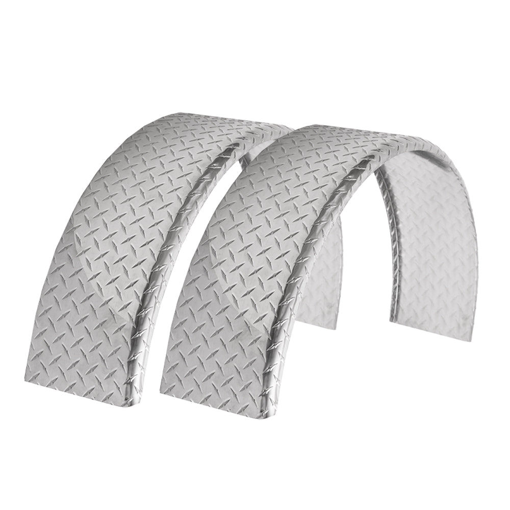 Trailer Fender | Aluminum Diamond Plate | Round Top | 10" x 34" x 17"