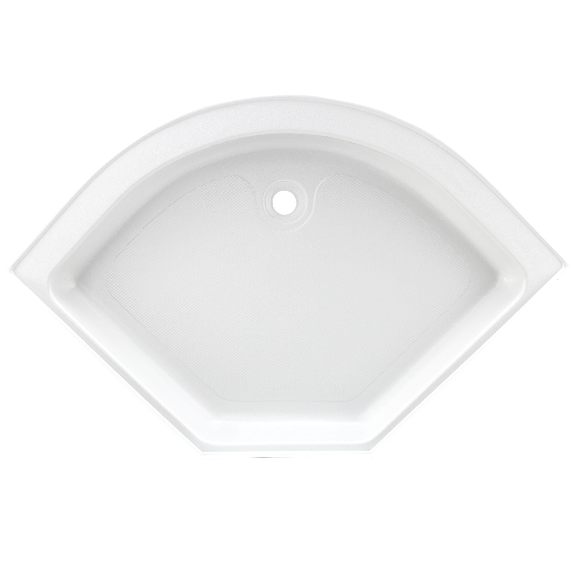 RV Shower Pan Corner Drain 32 ¾" x 32 ¾" x 9 ½" | White