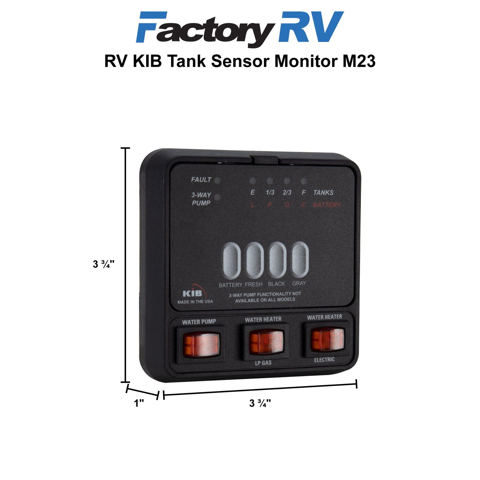 RV KIB Tank Sensor Monitor Panel M23