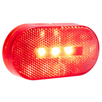 RV Trailer Marker Light | Oblong LED Clear/Red | Side Clearance Lights for Exterior Visibility & Safety