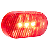 RV Trailer Marker Light | Oblong LED Clear/Red | Side Clearance Lights for Exterior Visibility & Safety