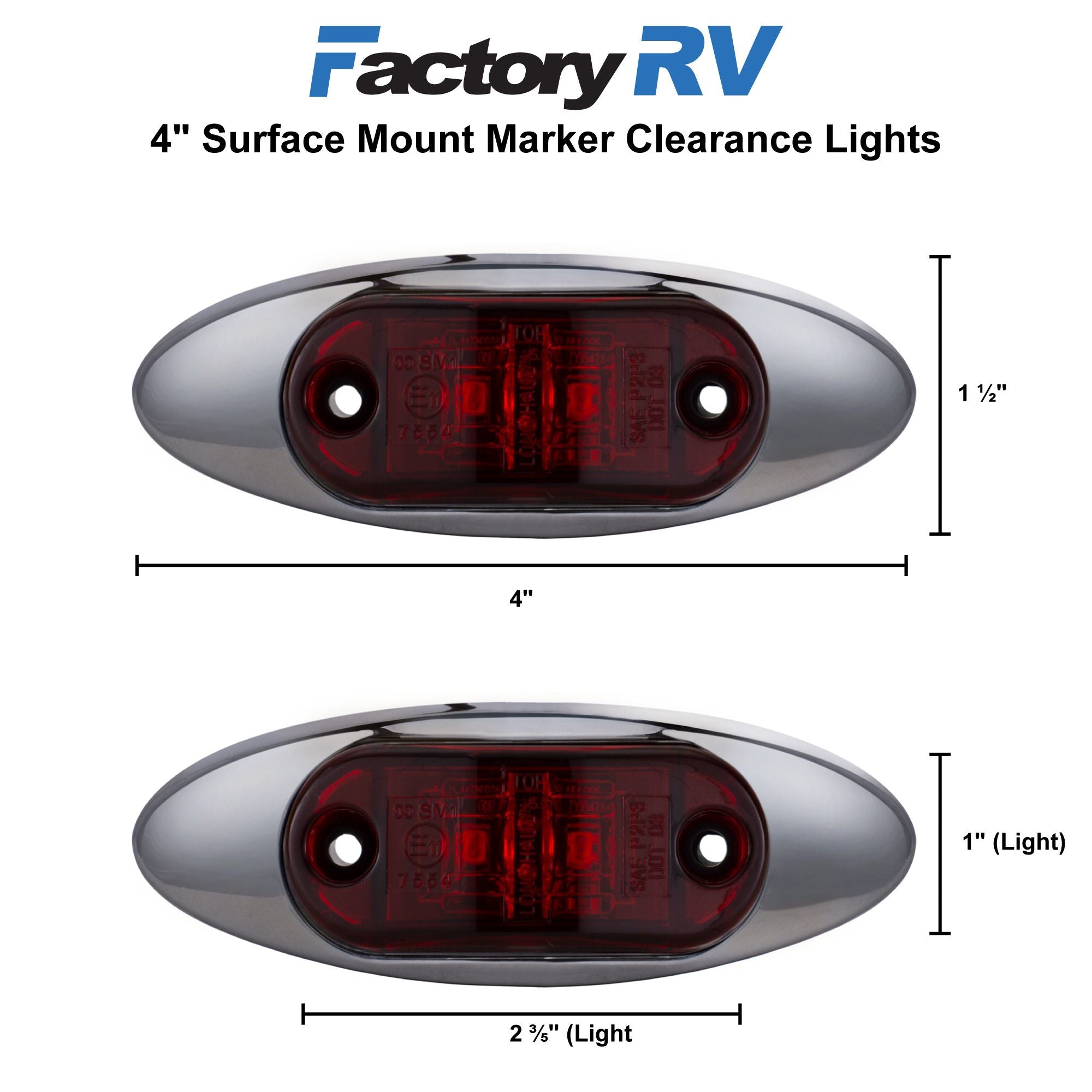 Trailer Surface Mount Lights | 4" LED Marker Clearance Lights | Exterior Lighting to Improve Visibility & Safety