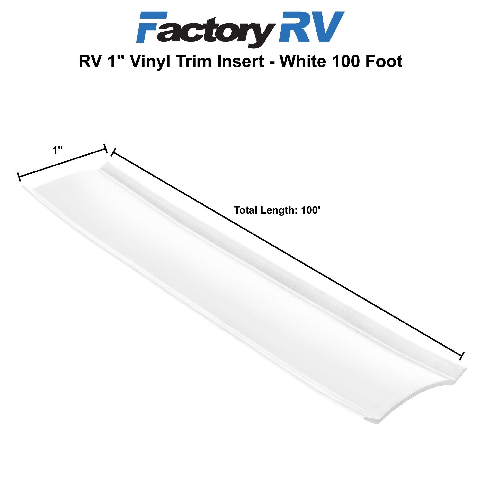 RV Trim 1" Vinyl Insert | Black or White
