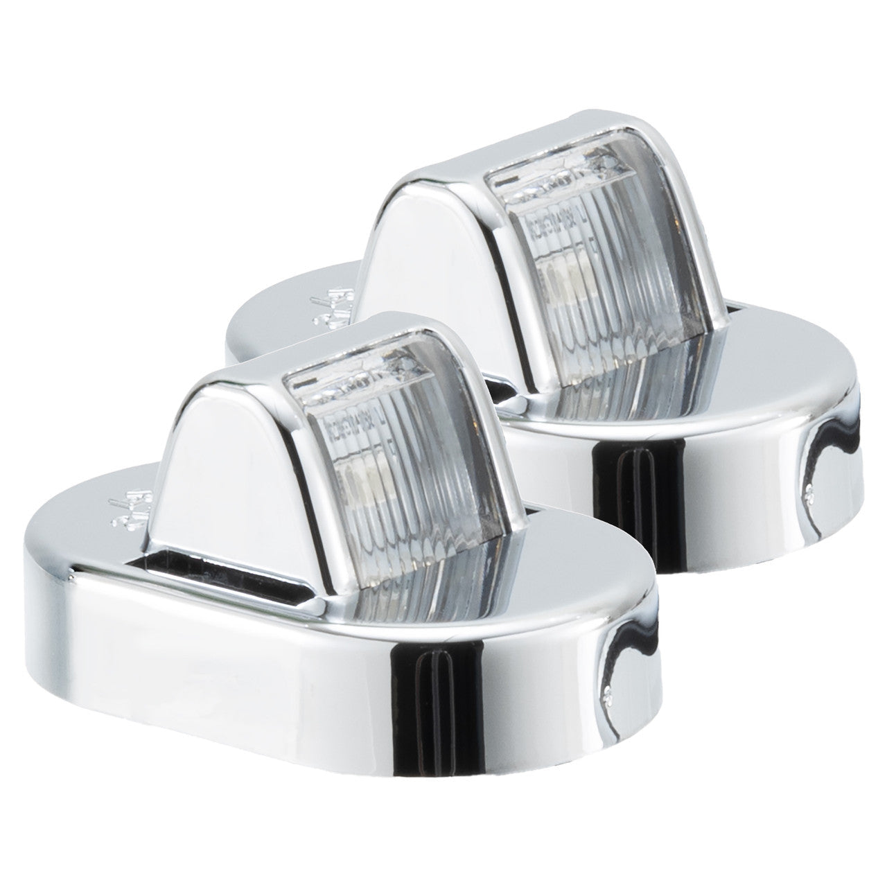 Trailer Fender Light Set | Red and Amber Clearance Marker Lights | Chrome Cover