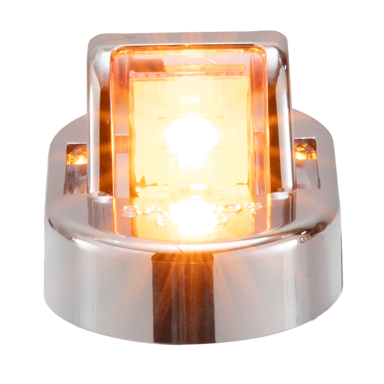 Trailer Fender Light Set | Red and Amber Clearance Marker Lights | Chrome Cover