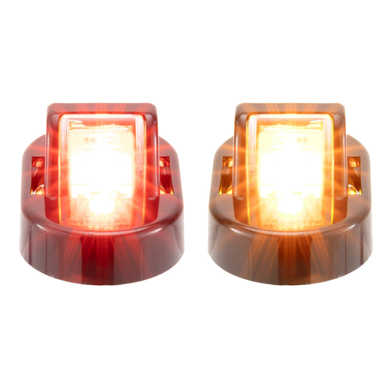 Trailer Fender Light Set | Red and Amber Clearance Marker Lights | Black Cover