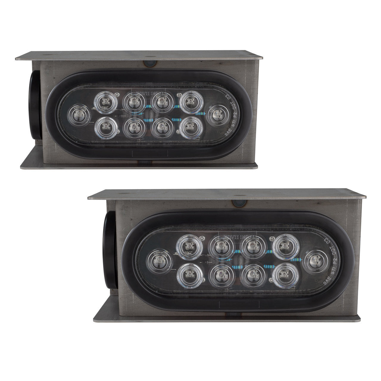 Long Haul Trailer Housing Box | Set of Two | LED Marker & Oval Lights & Steel Housing Box | Durable Protection for Mounting Lights
