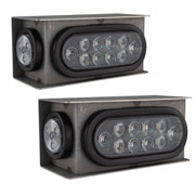 Long Haul Trailer Housing Box | Set of Two | LED Marker & Oval Lights & Steel Housing Box | Durable Protection for Mounting Lights