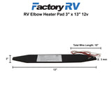 RV 12V Elbow Heater Pad 3" x 13"