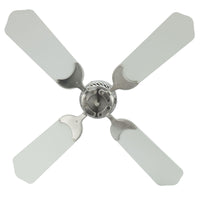 36" 12V Ceiling Fan Brushed Nickel Housing with White Blades