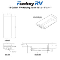 RV 19 Gallon Holding Tank 40" x 14" x 11" | Elkhart Plastics EPI 0189H