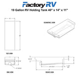 RV 19 Gallon Holding Tank 40" x 14" x 11" | Elkhart Plastics EPI 0189H