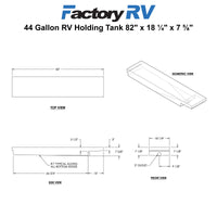 RV 44 Gallon Holding Tank 82" x 18 ¼" x 7 ⅝" | Elkhart Plastics EPI 103H