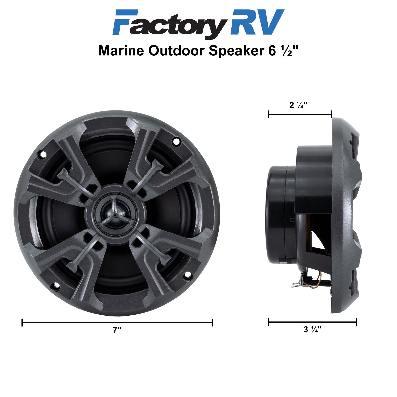 Marine Outdoor Speaker 6.5" | Waterproof | Graphite