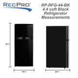 RecPro RV Refrigerator | 12 V | 4.4 Cubic Feet | Black