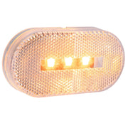 Trailer Marker Lights | LED Oblong 4" x 2" Clear/Amber Lense | Exterior Light for Side Clearance & Visibility