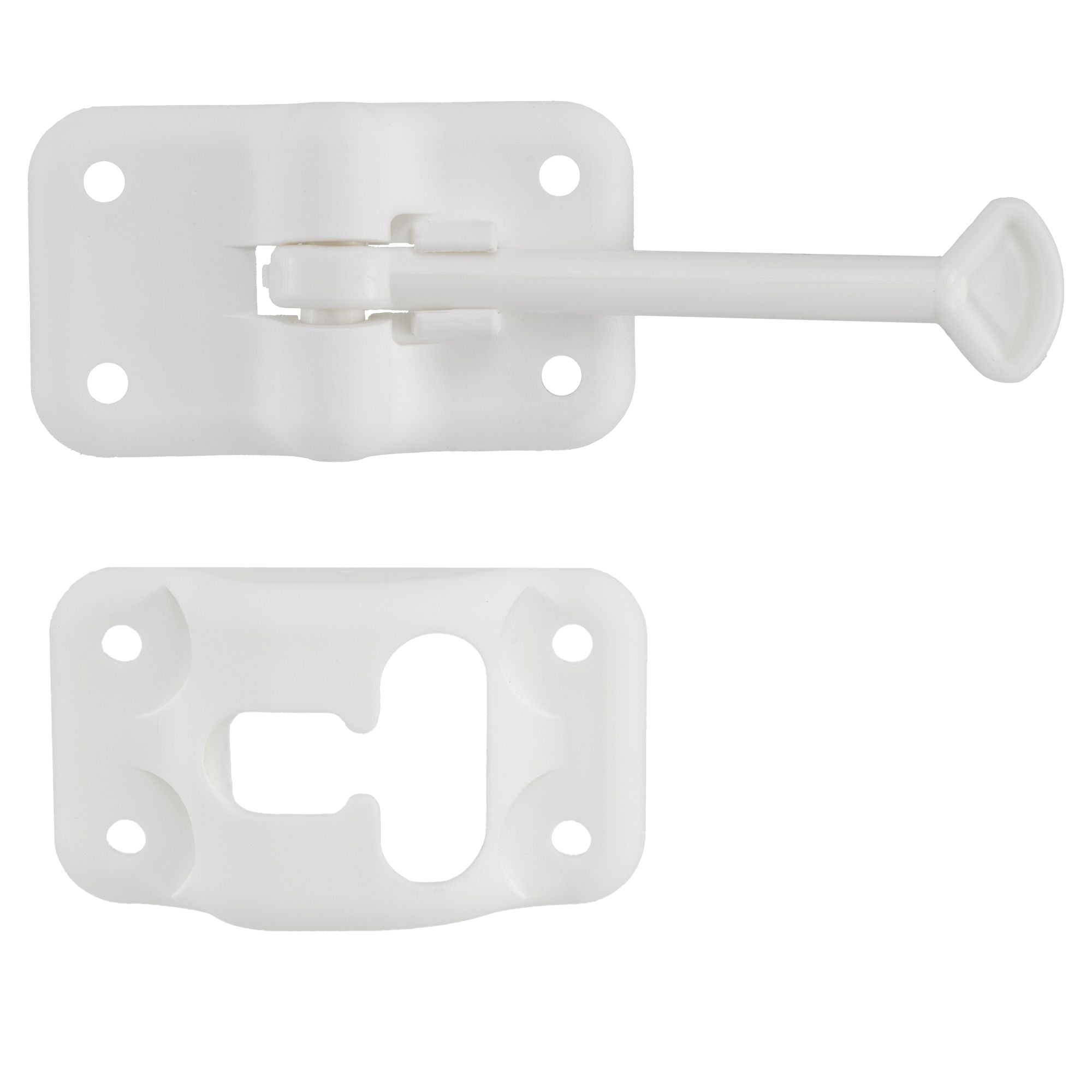 RV T-Style Door Latch | 4" Hook | White