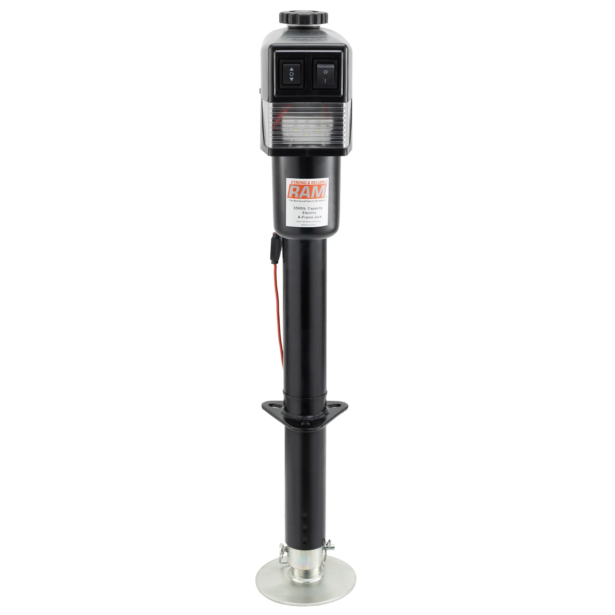 RAM Electric RV Trailer Jack with Drop Leg | 3500 lb. | Black