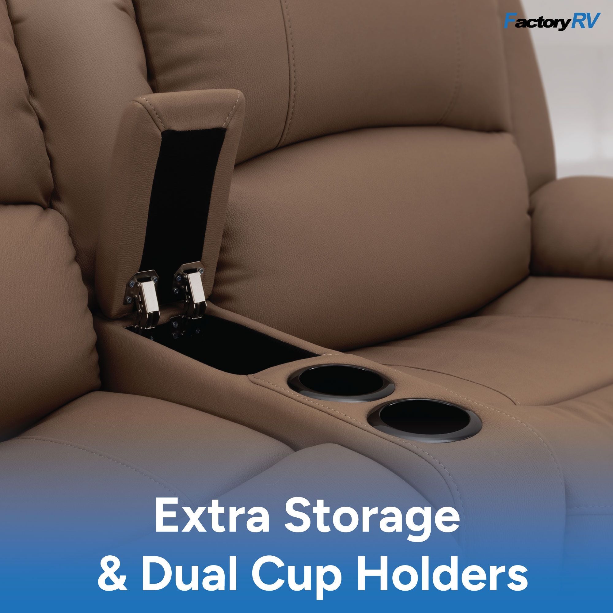RV Wall Hugger Sofa 64" Powered Reclining Theater Seats