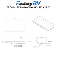 RV 50 Gallon Holding Tank 53" x 27" x 10 ½" | Elkhart Plastics EPI 4418