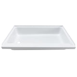 RV Shower Pan 40" x 24" x 5" Left Drain | White