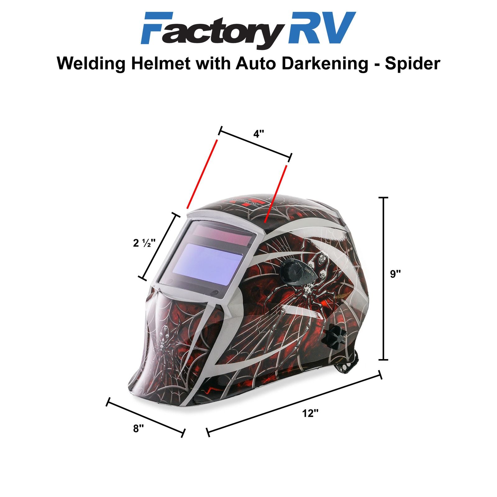 KT Industries Welding Helmet with Auto Darkening | "Spider"