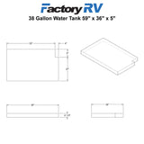 RV 38 Gallon Water Tank 59" x 36" x 5" | Elkhart Plastics EPI 4367