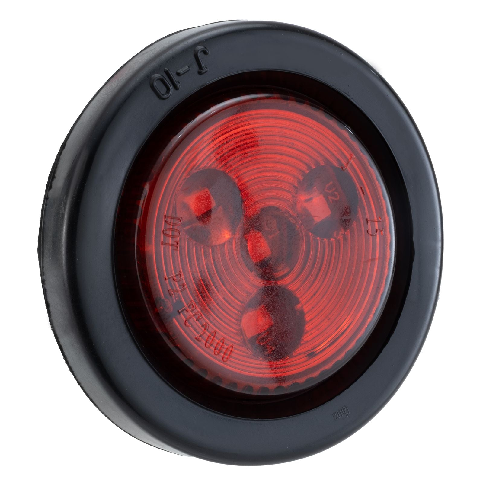 2" Red Round LED Trailer Tail Light | Includes Grommet & Wire