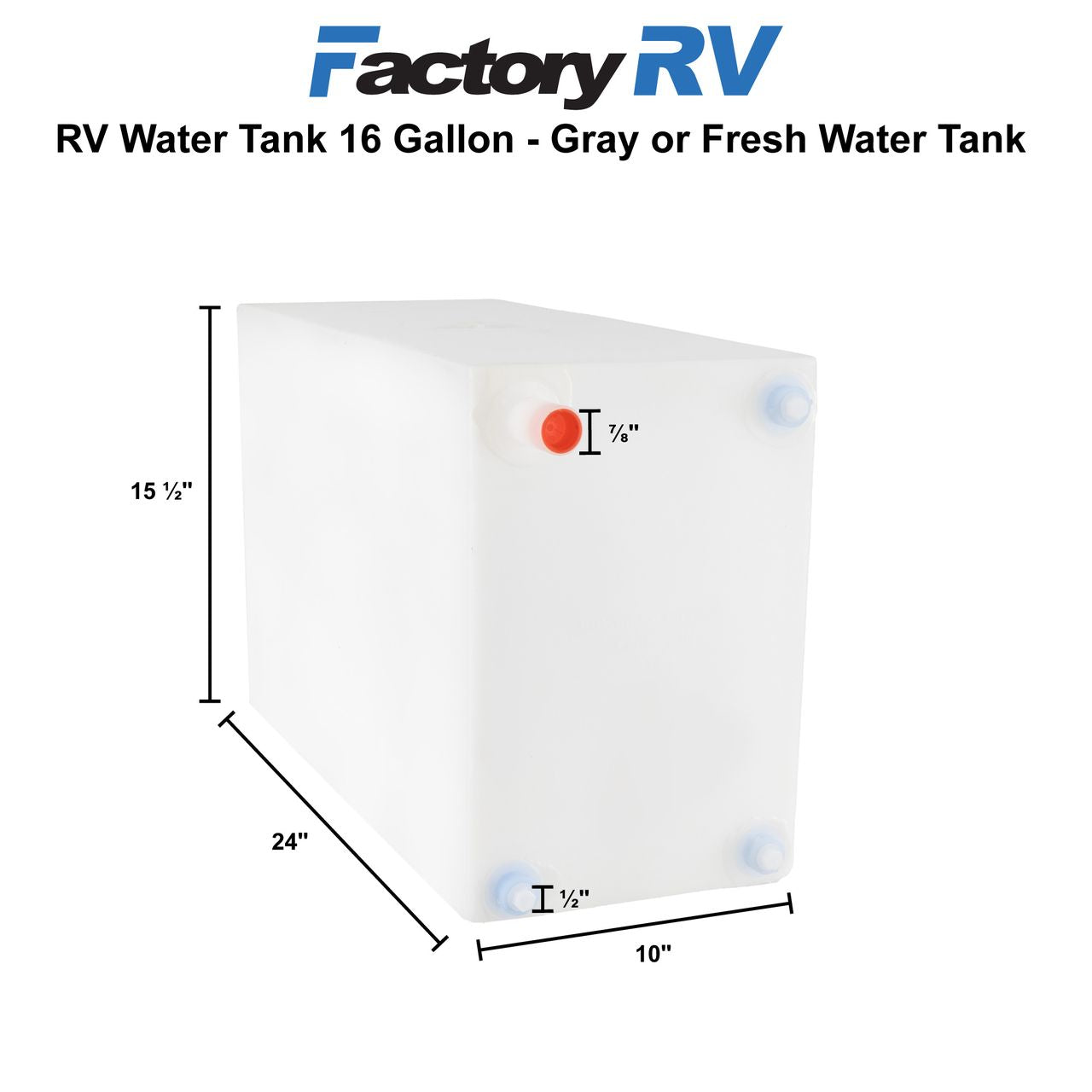 RV 16 Gallon Water Tank | Gray or Fresh Water Tank