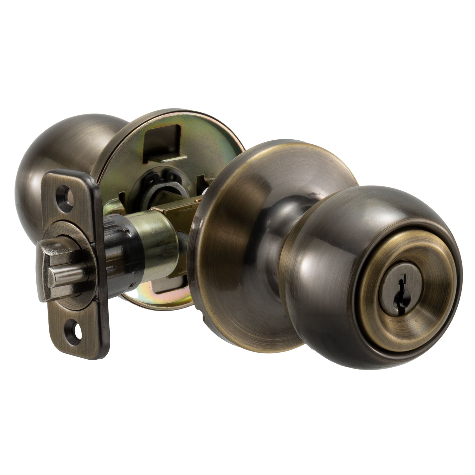 Ultra Security Entry Lock Set - Antique Brass | P/N 83478
