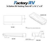 RV 14 Gallon Holding Tank 40" x 14 ½" x 8" | Elkhart Plastics EPI 0215H