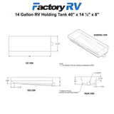 RV 14 Gallon Holding Tank 40" x 14 ½" x 8" | Elkhart Plastics EPI 0215H
