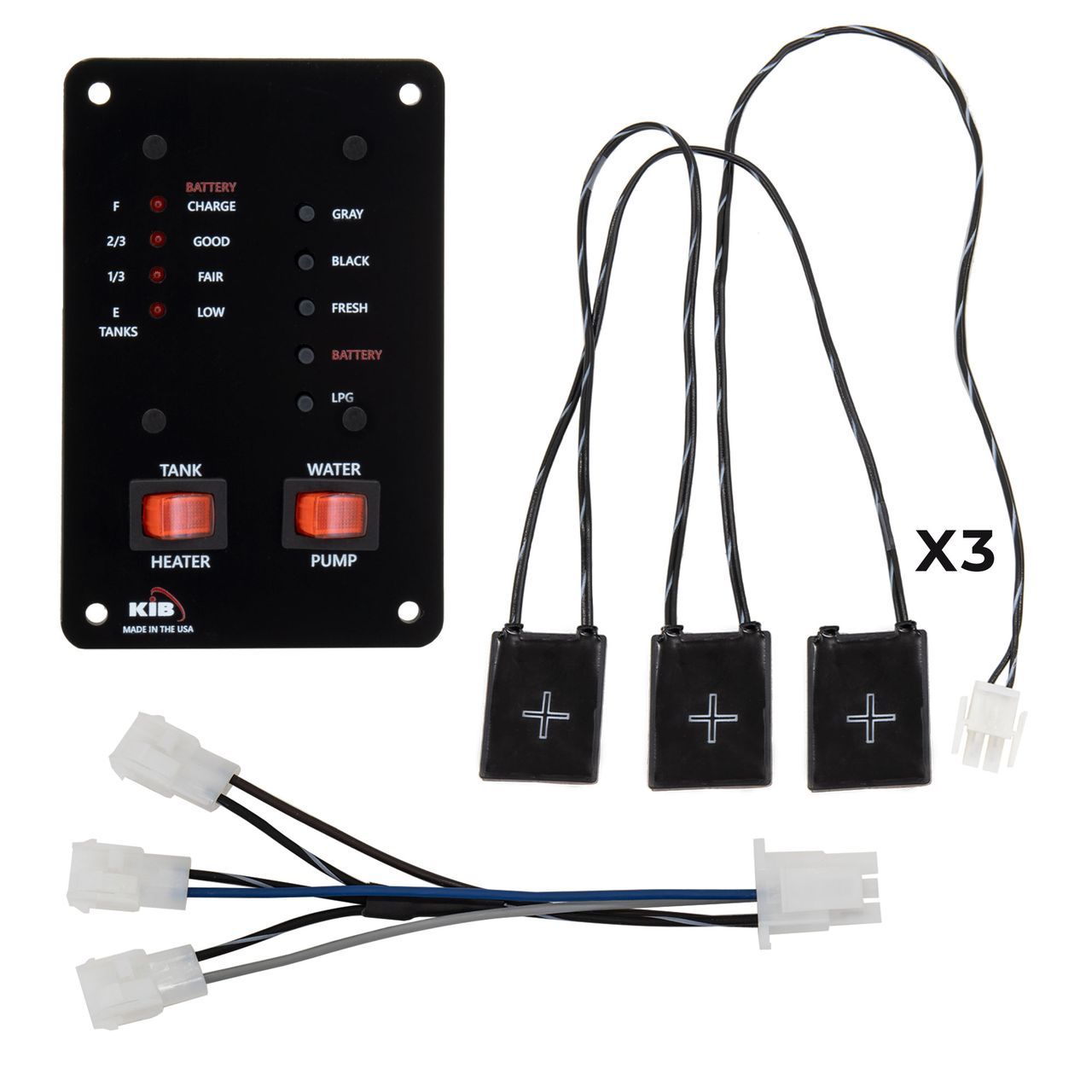 RV Tank Sensor Monitor Panel Kit with Probeless Adhesive Sensors