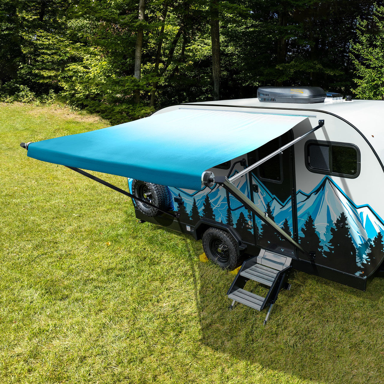 RecPro RV Awning Manual Assembly | Black