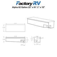 RV 62 Gallon 22" x 61 ½" x 15" Black Water Tank | Alpha 609001