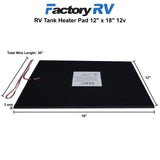 RV 12V Tank Heater Pad 12" x 18"