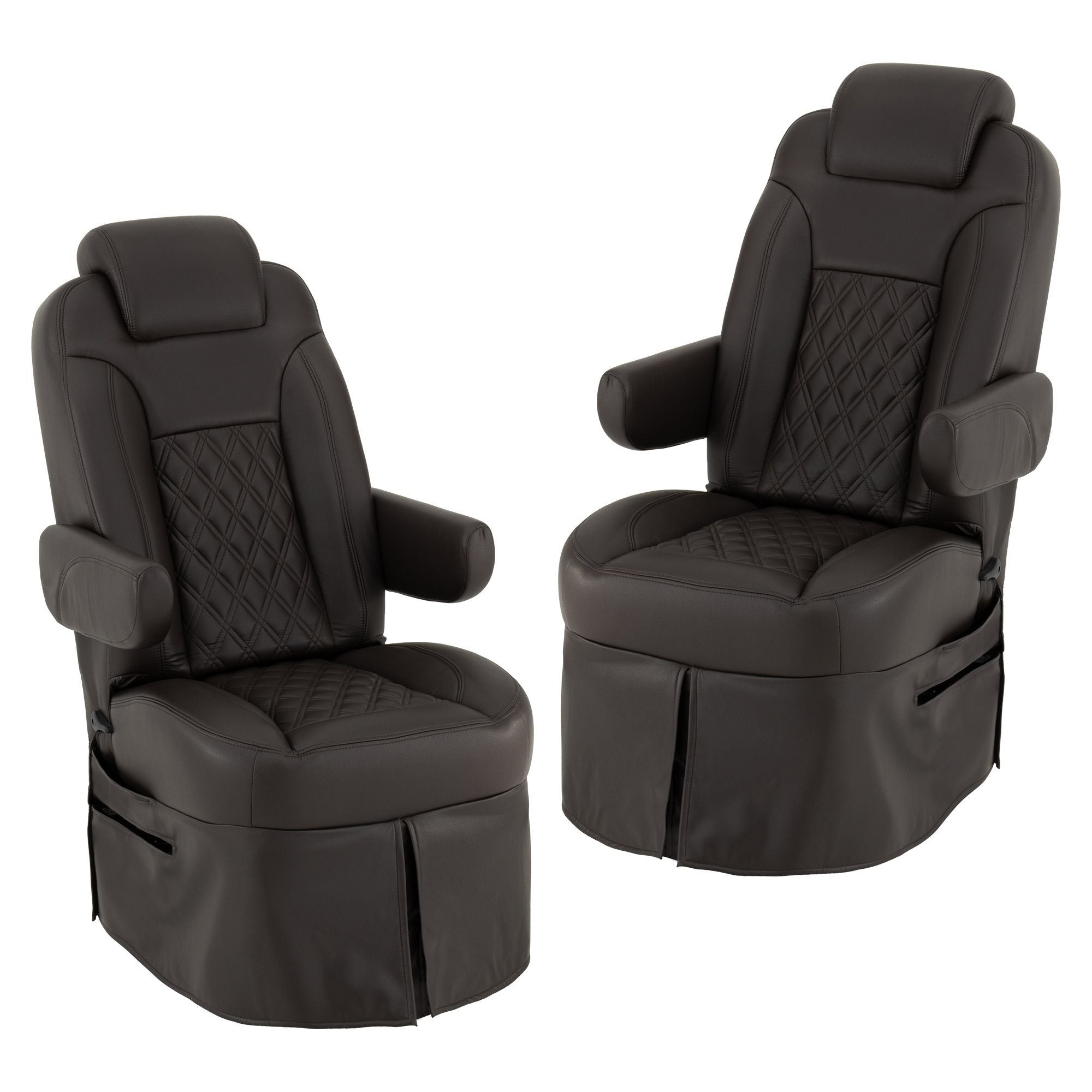 Camper Comfort RV Captain's Chair Set | Driver and Passenger | Ultrafabrics® Brisa® Coffee Bean