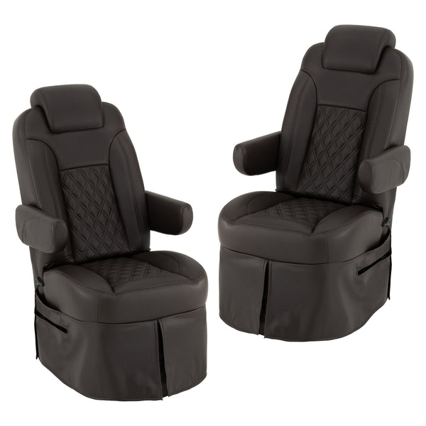 Camper Comfort RV Captain's Chair Set | Driver and Passenger | Ultrafabrics® Brisa® Coffee Bean
