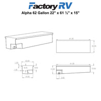 RV 62 Gallon 22" x 61 ½" x 15" Black Water Tank | Alpha 608001