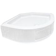 RV Shower Pan Corner Drain 32 ¾" x 32 ¾" x 9 ½" | White