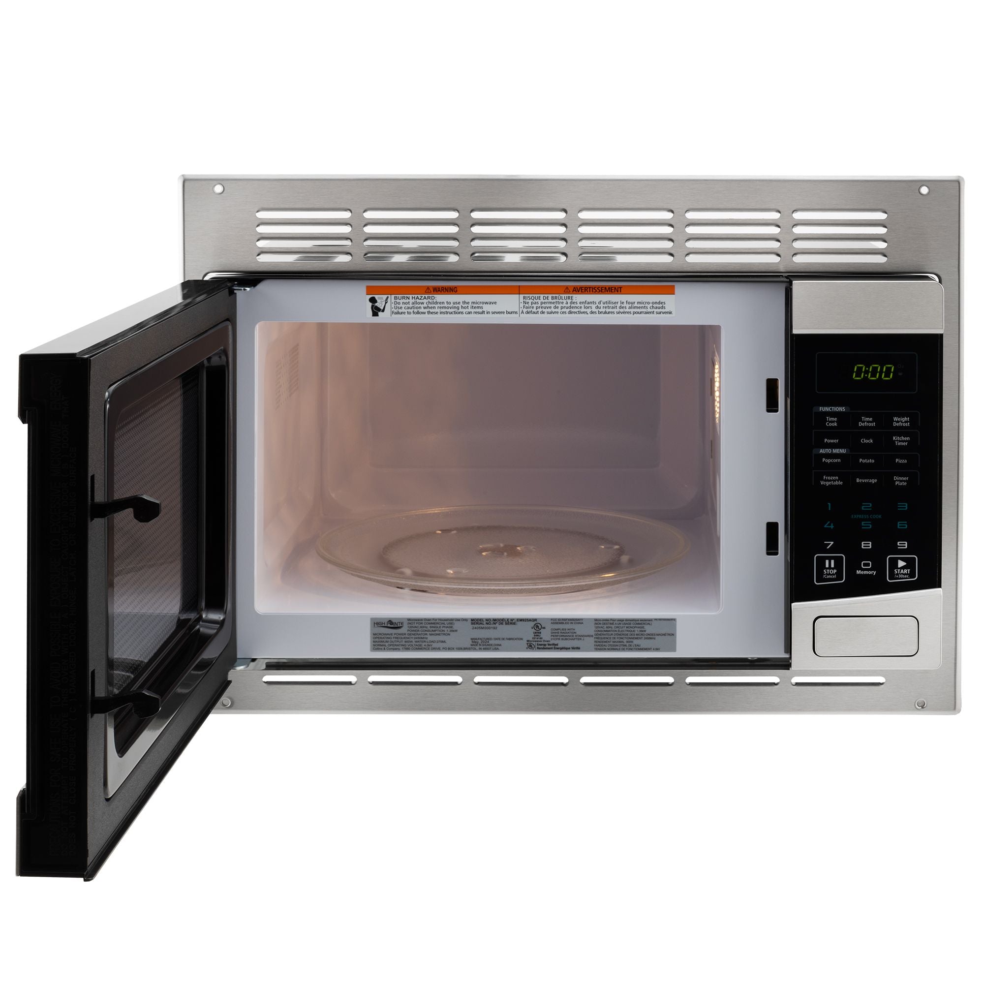 High Pointe RV Microwave  1.0 CF. | Stainless Steel | Includes Trim Kit